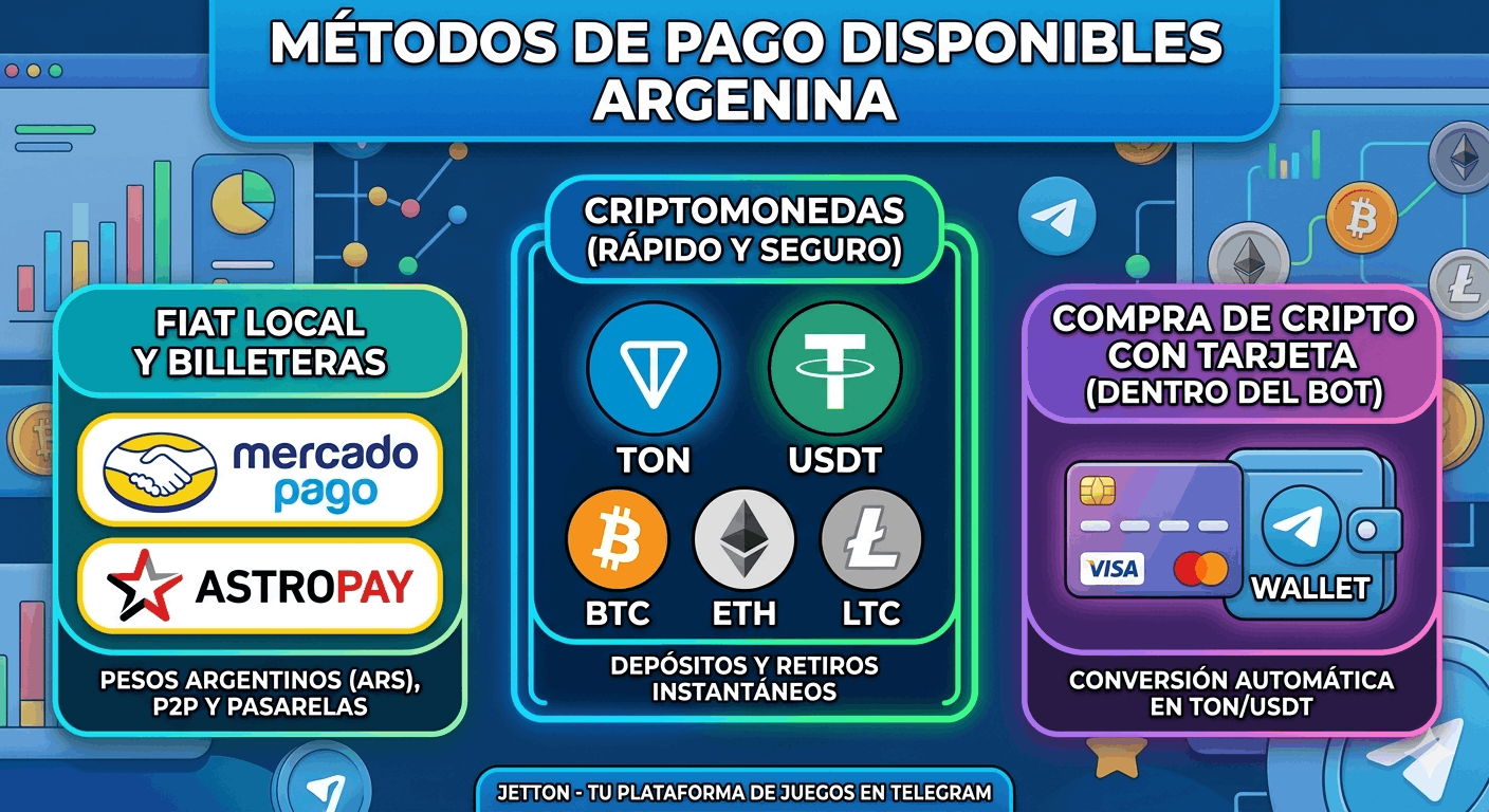 Métodos de pago en Aguero Juegos Argentina — Mercado Pago, Visa, MasterCard, Bitcoin, transferencia bancaria